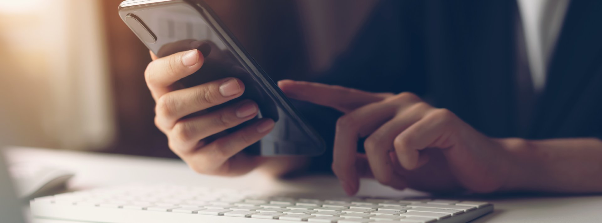 Person Typing on their smart phone